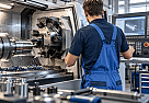 CNC Drehmaschine und Auszubildender